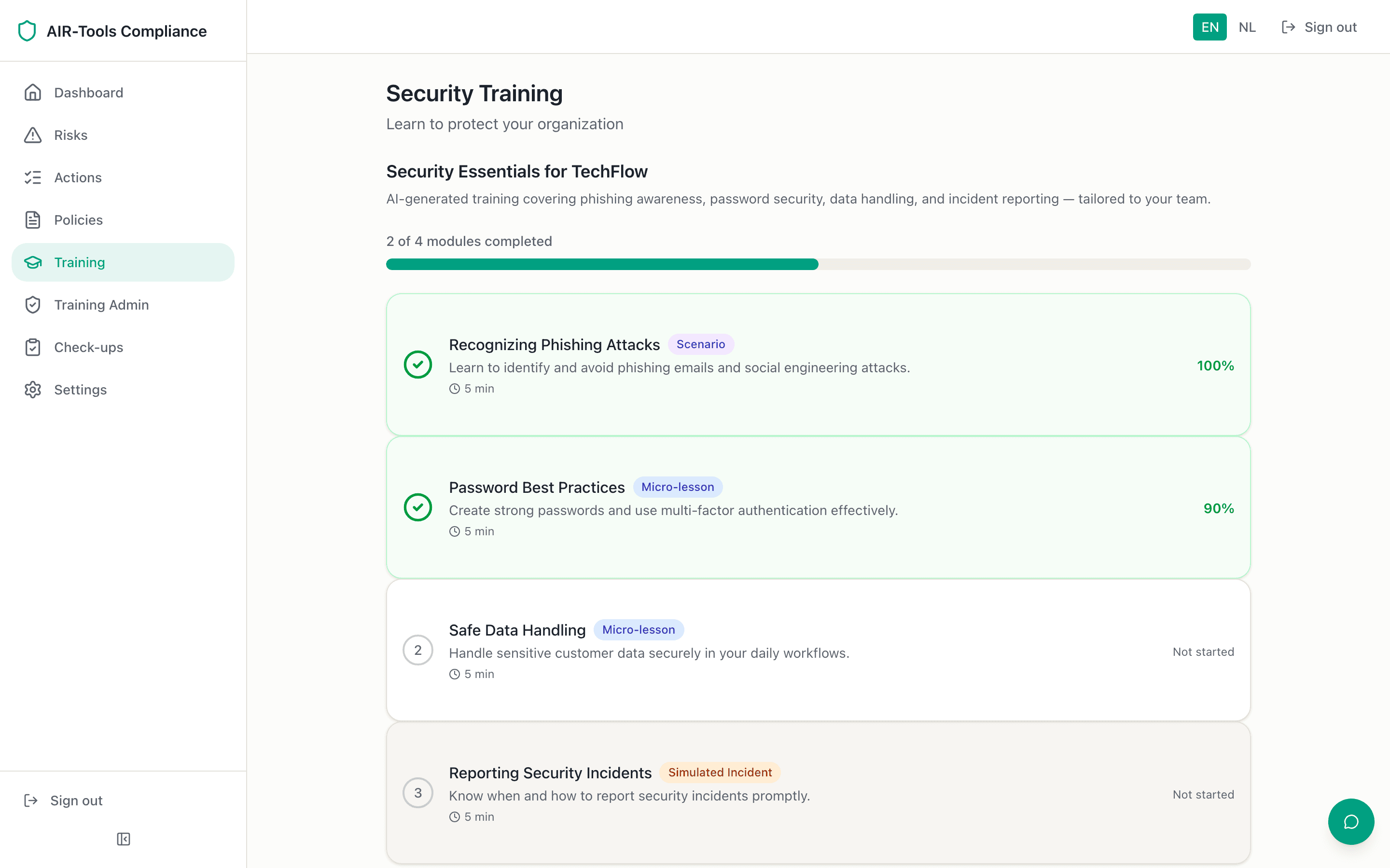 AIR-Tools training modules for team members